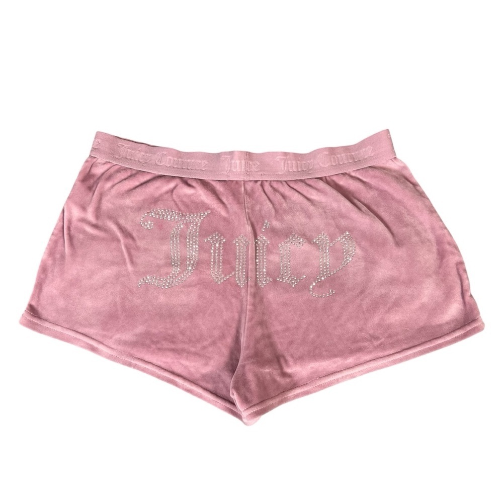 Juicy Couture Sleepwear Velour Shorts Pink Womens Size Large Spell Out Logo
